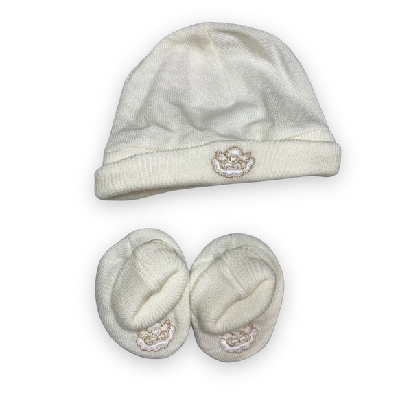 Bright Future Vintage Heirlooms Angel‎ Wings Romper Hat Booties set 3-6 months - Picture 3 of 3